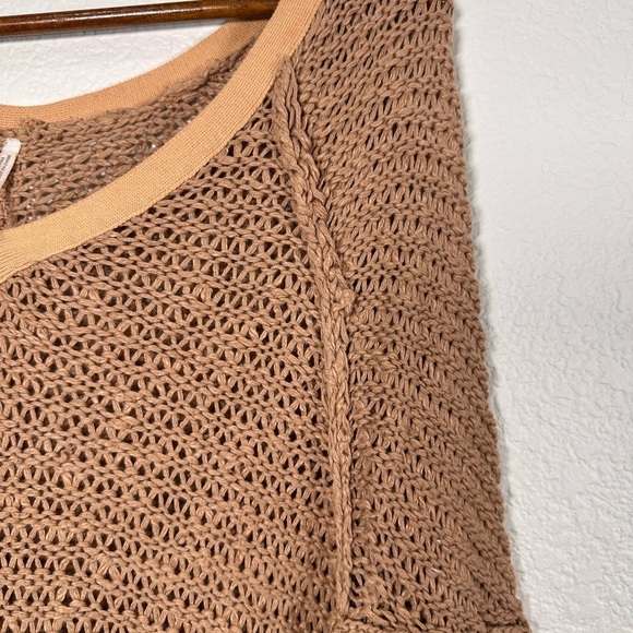 Free People Open Tan Knit Sweater Women's XS - Picture 3 of 7